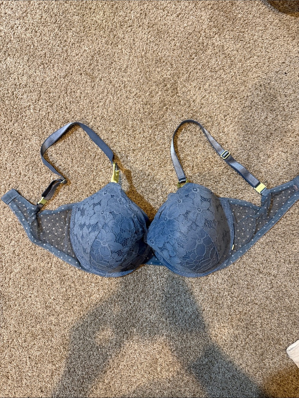 Victoria's Secret Lace Push-Up Bra in Slate Blue